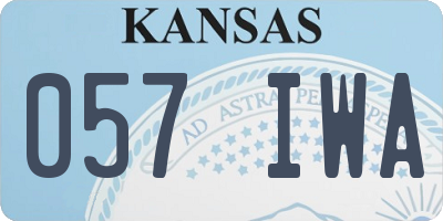 KS license plate 057IWA