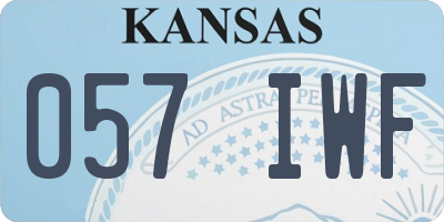 KS license plate 057IWF