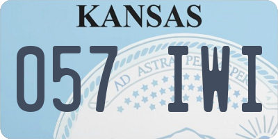 KS license plate 057IWI