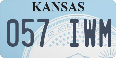 KS license plate 057IWM
