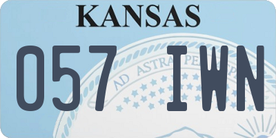 KS license plate 057IWN
