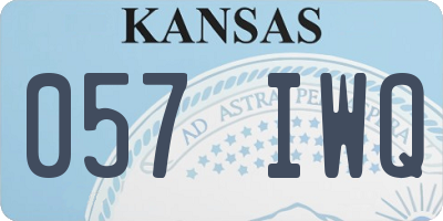KS license plate 057IWQ