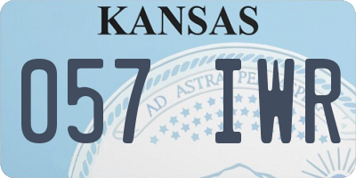 KS license plate 057IWR