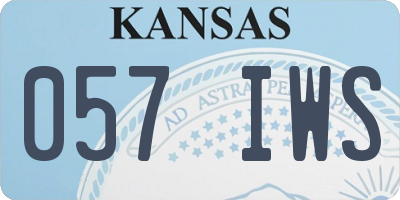 KS license plate 057IWS