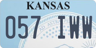 KS license plate 057IWW