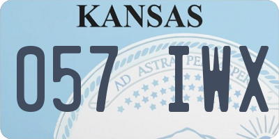 KS license plate 057IWX