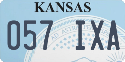 KS license plate 057IXA