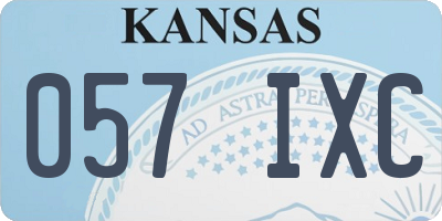 KS license plate 057IXC