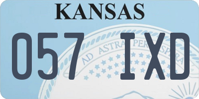 KS license plate 057IXD