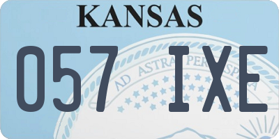 KS license plate 057IXE