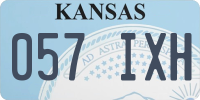 KS license plate 057IXH