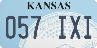 KS license plate 057IXI