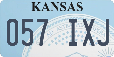 KS license plate 057IXJ