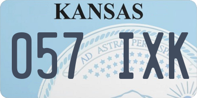 KS license plate 057IXK