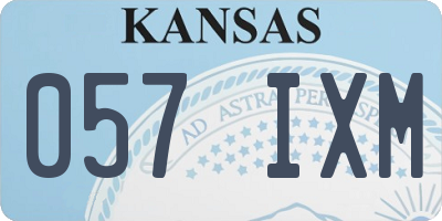KS license plate 057IXM