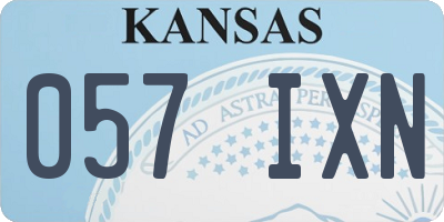 KS license plate 057IXN