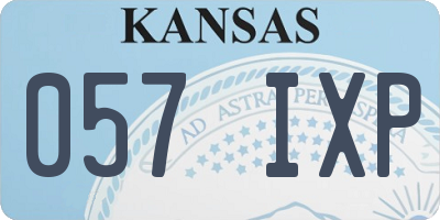 KS license plate 057IXP