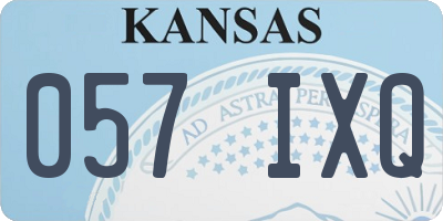 KS license plate 057IXQ