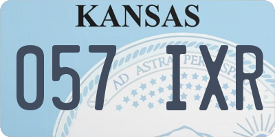 KS license plate 057IXR
