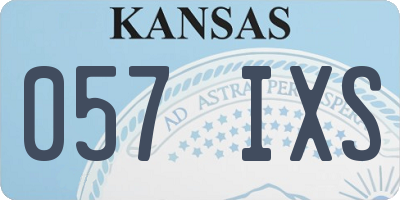 KS license plate 057IXS