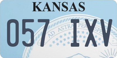 KS license plate 057IXV
