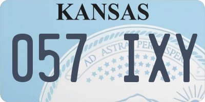 KS license plate 057IXY