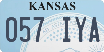 KS license plate 057IYA