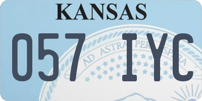 KS license plate 057IYC
