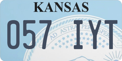 KS license plate 057IYT