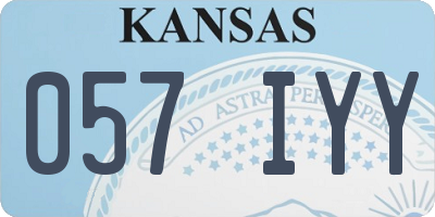 KS license plate 057IYY