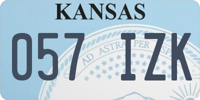 KS license plate 057IZK