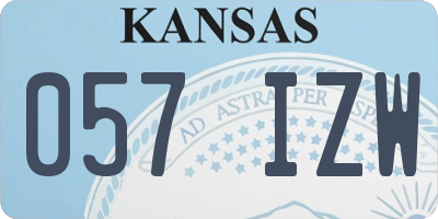 KS license plate 057IZW