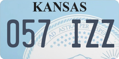 KS license plate 057IZZ