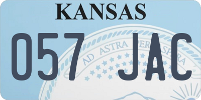 KS license plate 057JAC