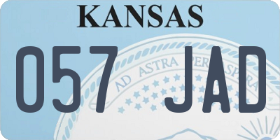 KS license plate 057JAD