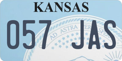 KS license plate 057JAS