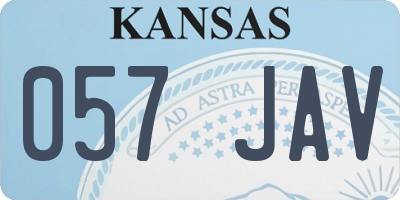 KS license plate 057JAV
