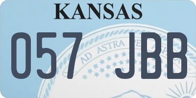 KS license plate 057JBB