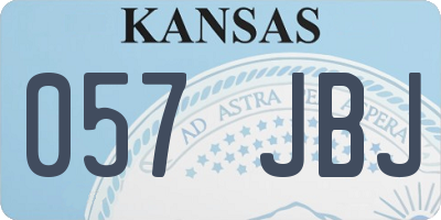 KS license plate 057JBJ