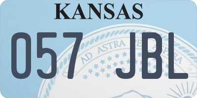 KS license plate 057JBL