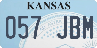 KS license plate 057JBM