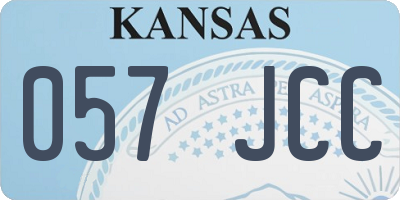 KS license plate 057JCC