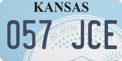 KS license plate 057JCE