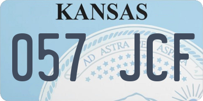 KS license plate 057JCF