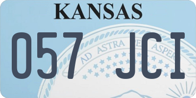 KS license plate 057JCI