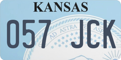 KS license plate 057JCK