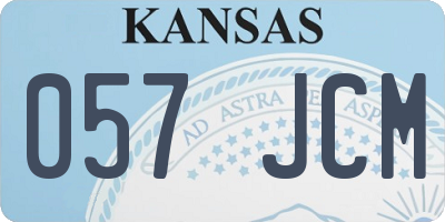 KS license plate 057JCM