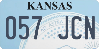 KS license plate 057JCN