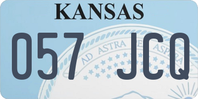KS license plate 057JCQ