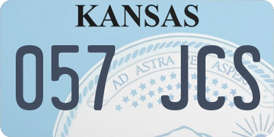 KS license plate 057JCS